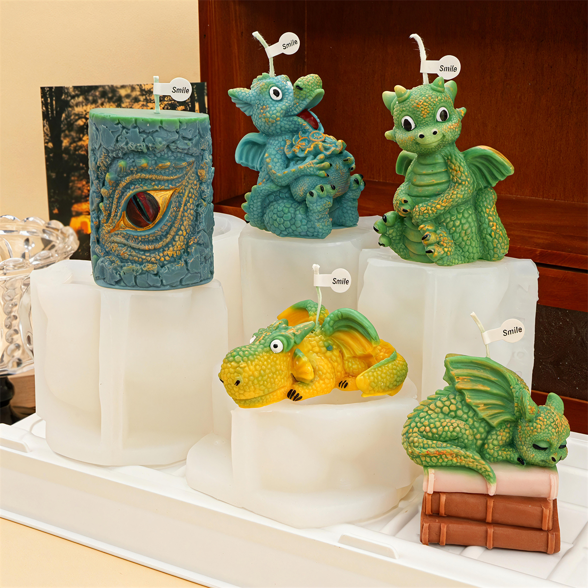 Soap Making Book - Cute Sleeping Dragon Candle Mold 3D