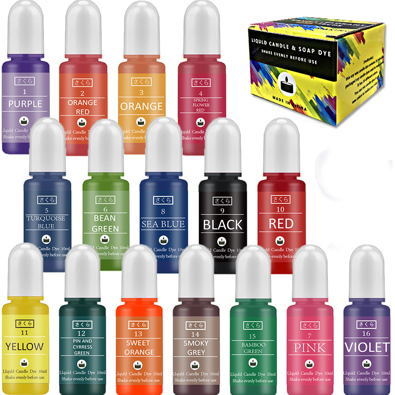 Soap Making Liquid - 16-Color Highly Concentrated Candle Dye –