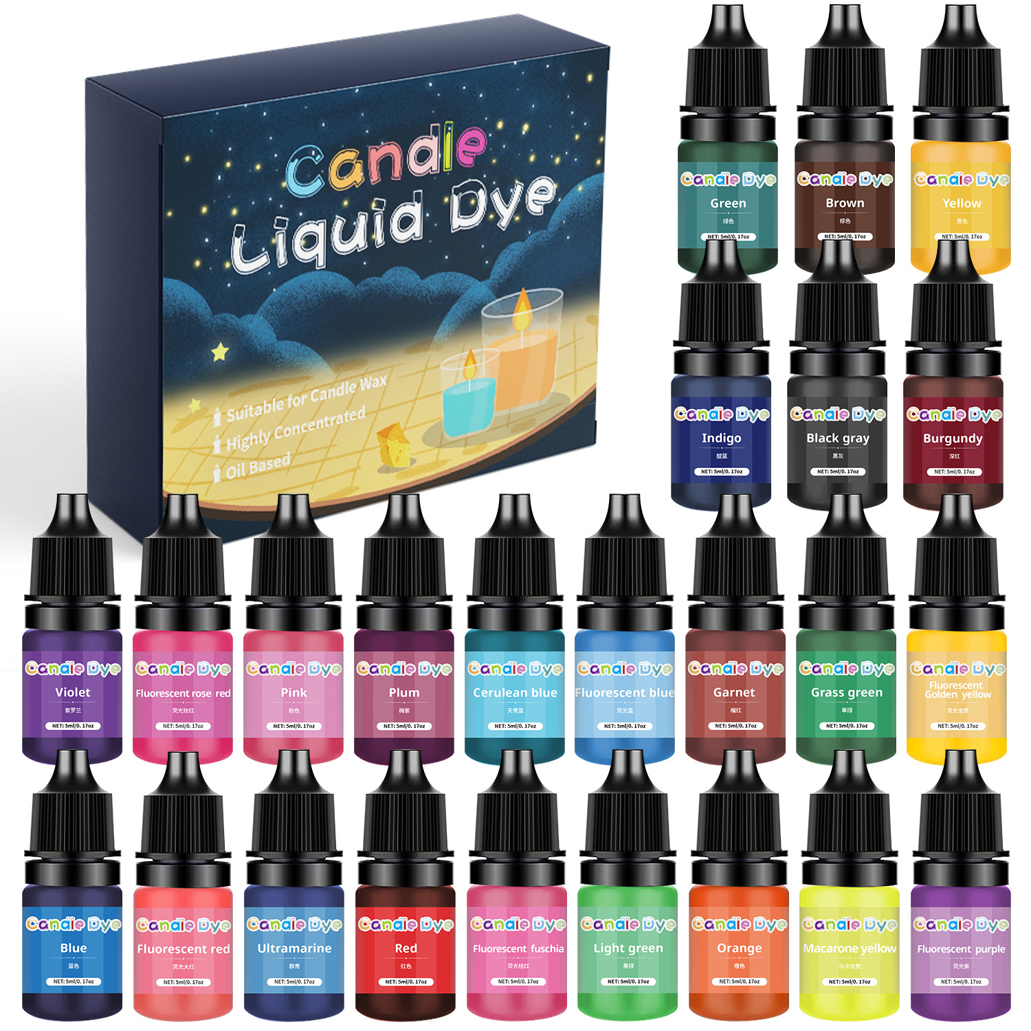 Soap Making Liquid - 38 Color Candle Wax Pigment Colorant