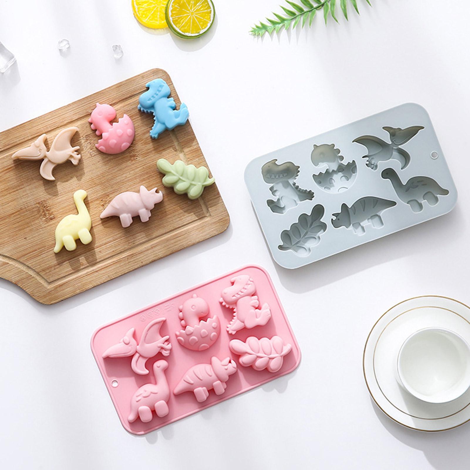 Soap Making Gloves - Silicone 6 Cavities Dinosaur Jello Molds