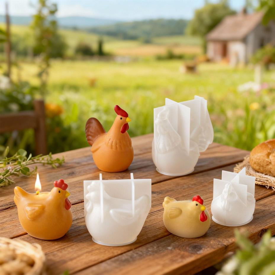Soap Making Home - 3D Chicken Candle Silicone Mold Cute