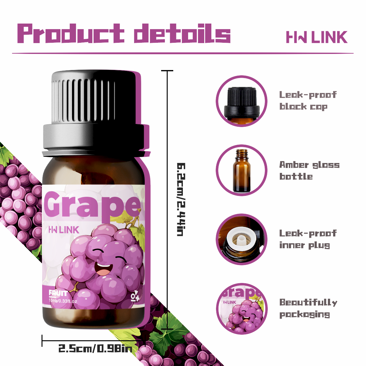 Grape Essential Oil 10ml Perfu - Soap Making Fragrance Oil avaliação e preço