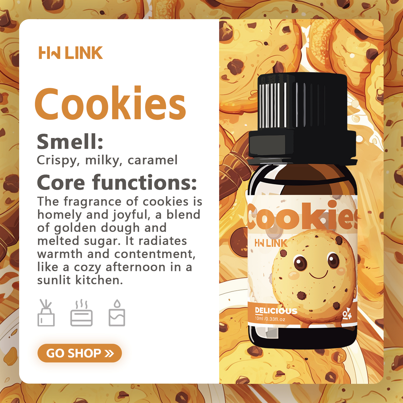 10ml Cookies Essential Oils Pe - Soap Making Fragrance Oil avaliação e preço