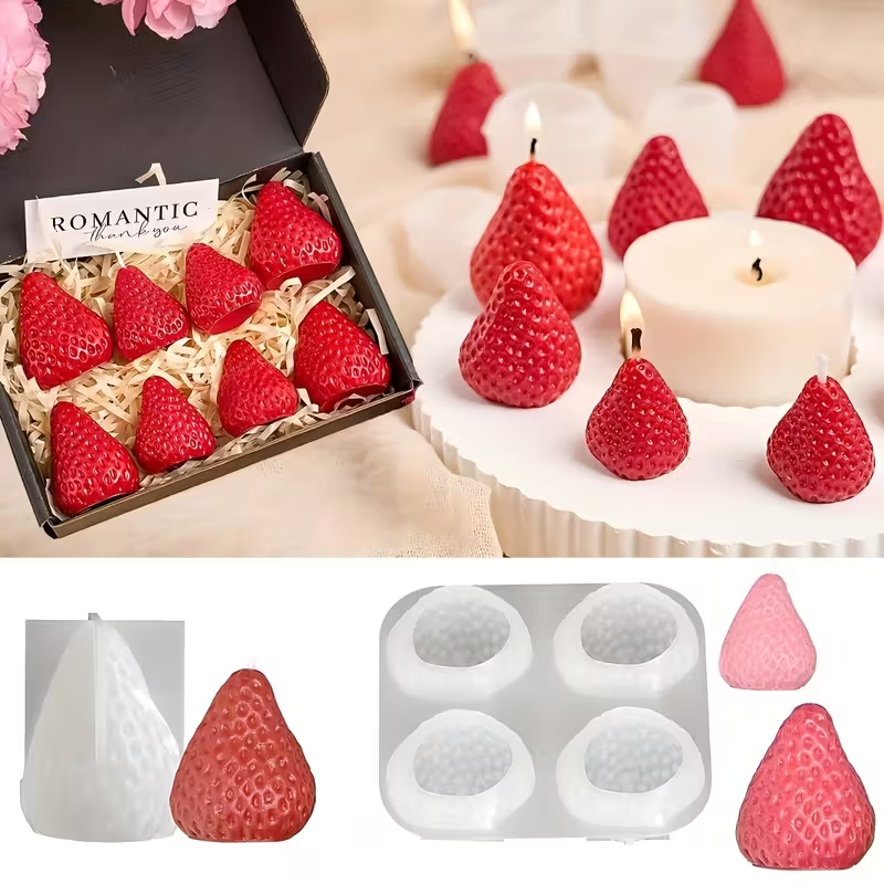 Strawberry Silicone Candle Mol - Soap Making Gloves avaliação e preço