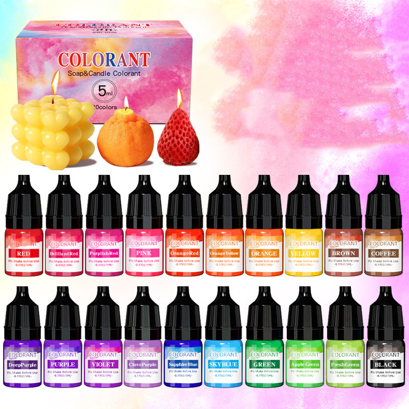 20 colors Candle Wax Pigment L - Soap Making Liquid avaliação e preço