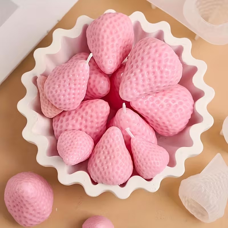 Strawberry Silicone Candle Mol - Soap Making Gloves avaliação e preço