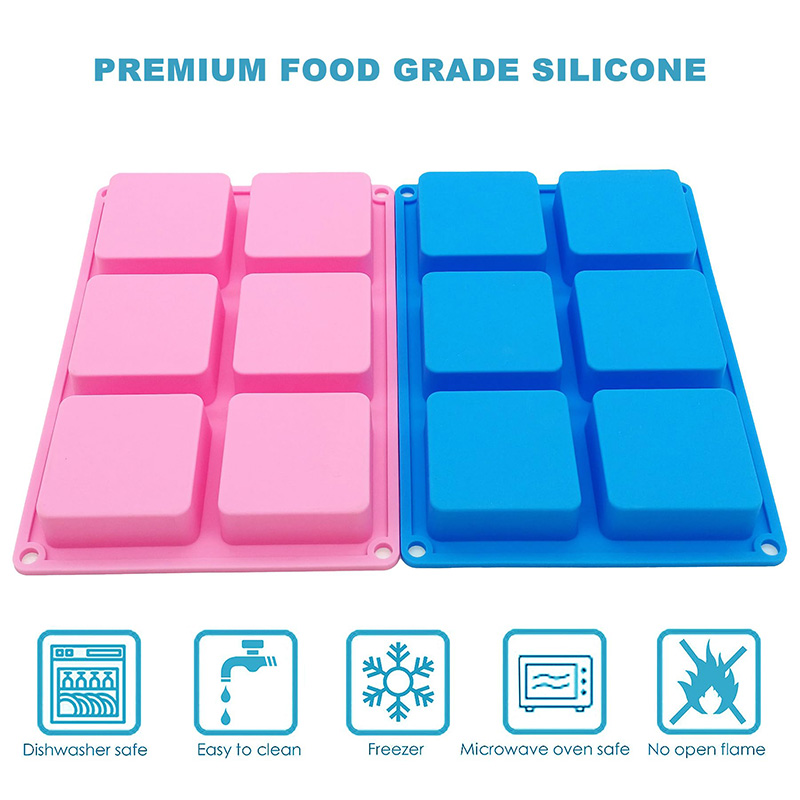 Square Soap Molds 6-Cavity Non - Soap Making Gloves avaliação e preço