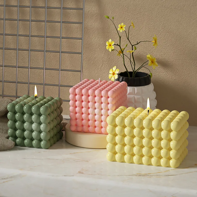 Large Bubble Cube Candles Sili - Soap Making Home avaliação e preço