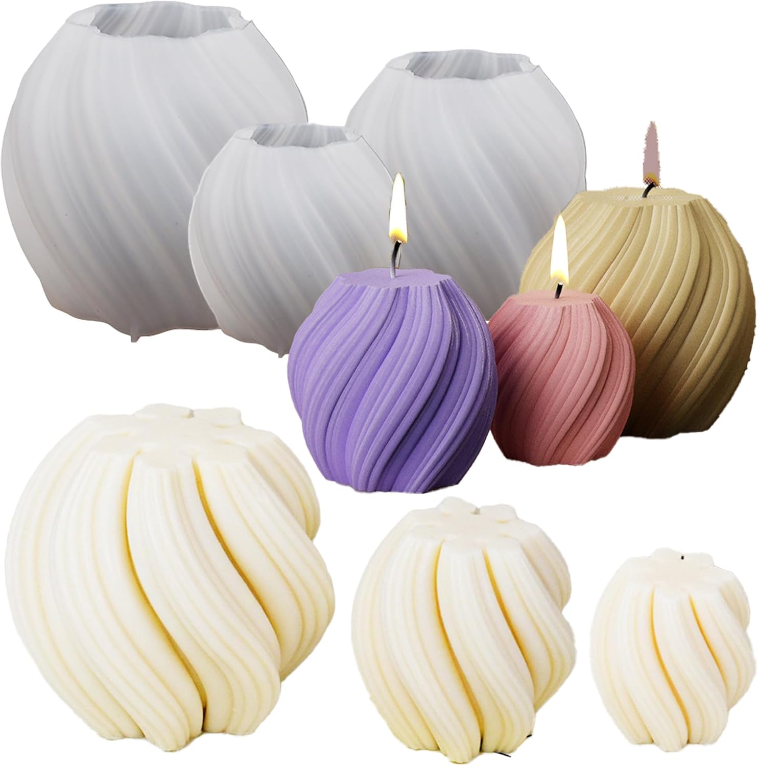 3 Pack Wave Candle Molds - Mul - Soap Making Home avaliação e preço