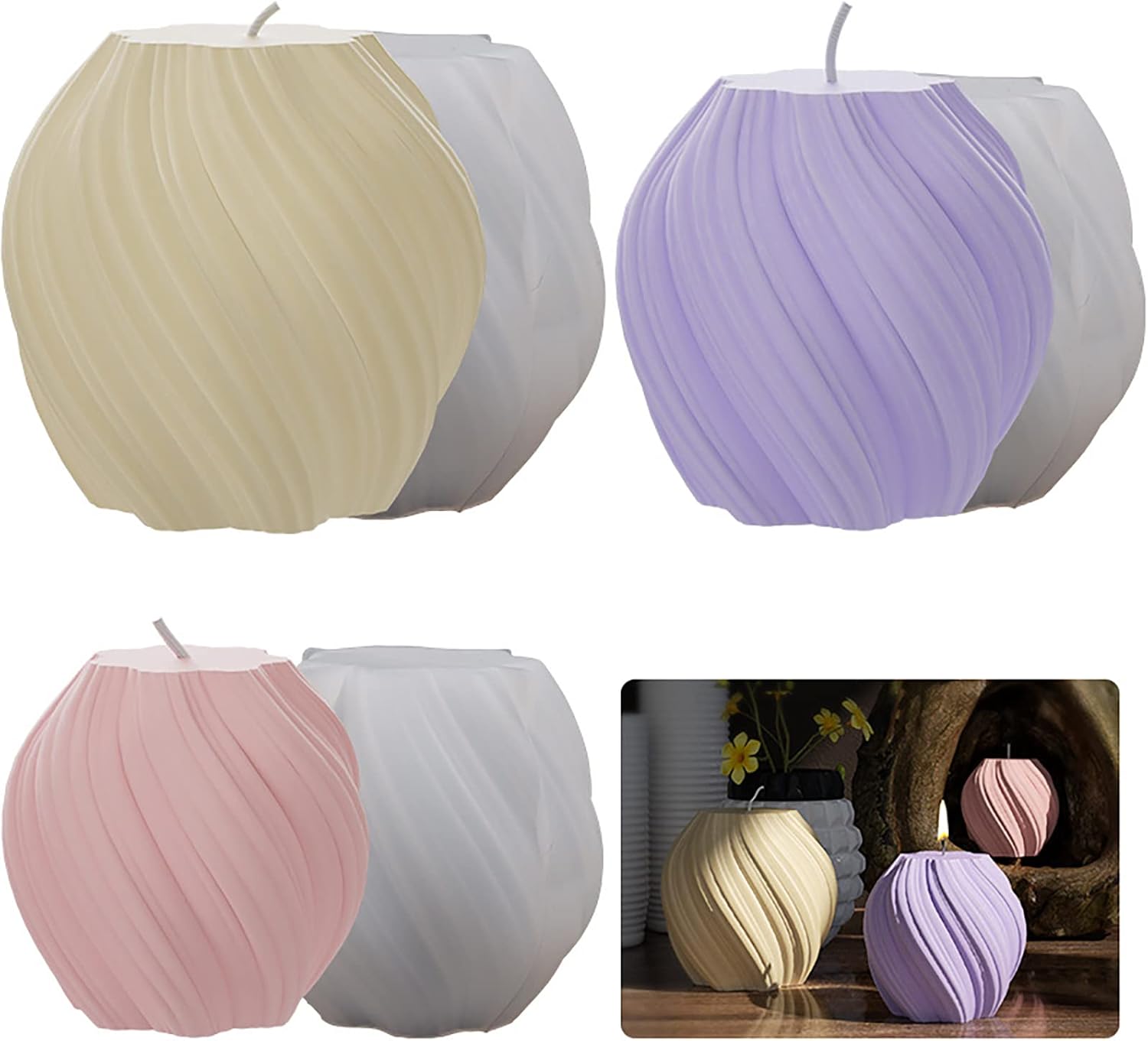 3 Pack Wave Candle Molds - Mul - Soap Making Home avaliação e preço