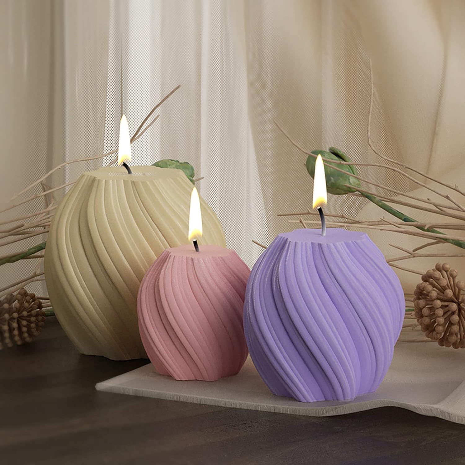 3 Pack Wave Candle Molds - Mul - Soap Making Home avaliação e preço