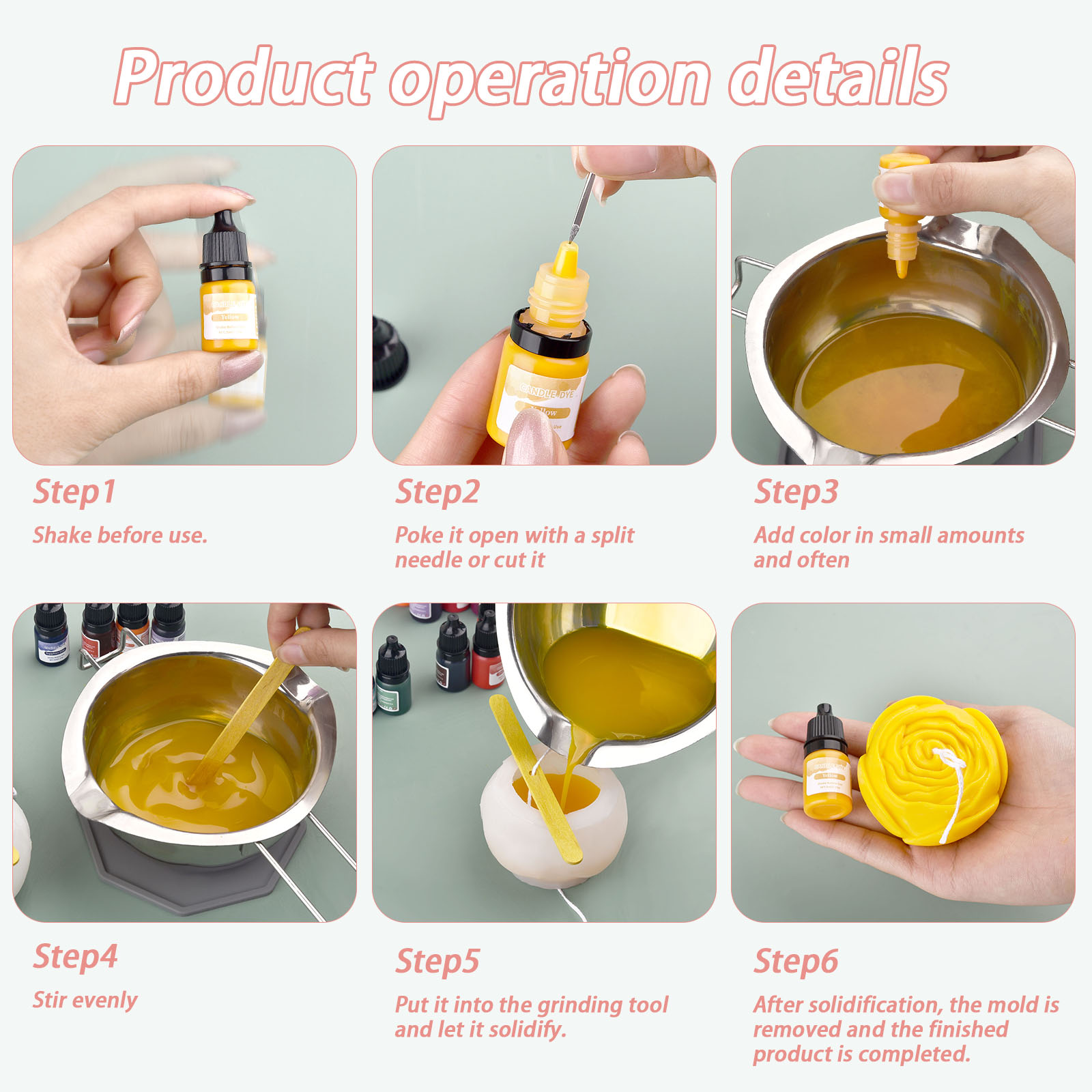 5ml/Bottle Candle Wax Pigment  - Soap Making Liquid avaliação e preço