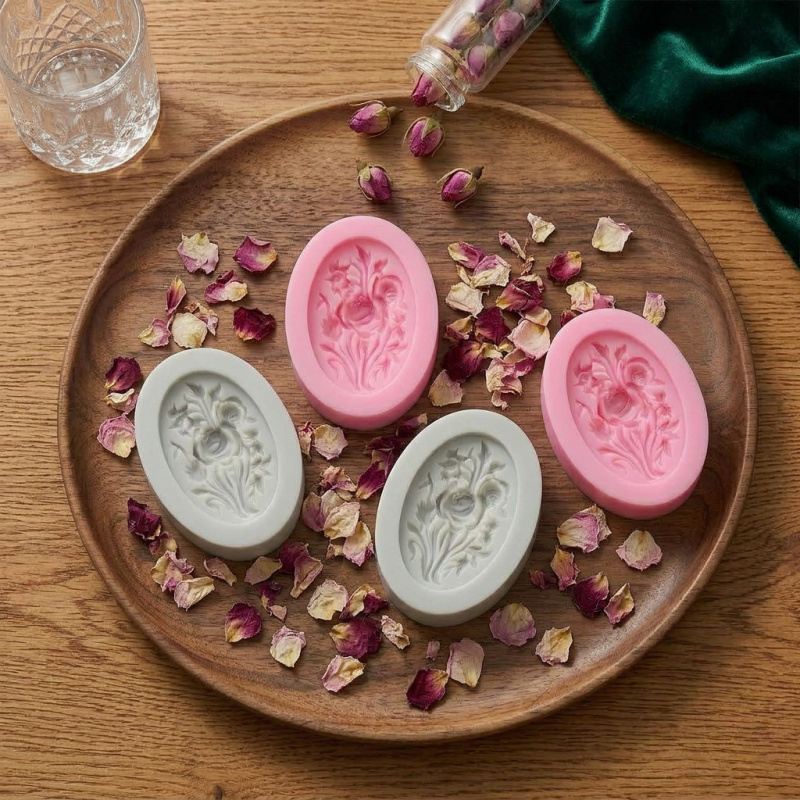 4 Silicone mold with flower sh - Soap Making Gloves avaliação e preço