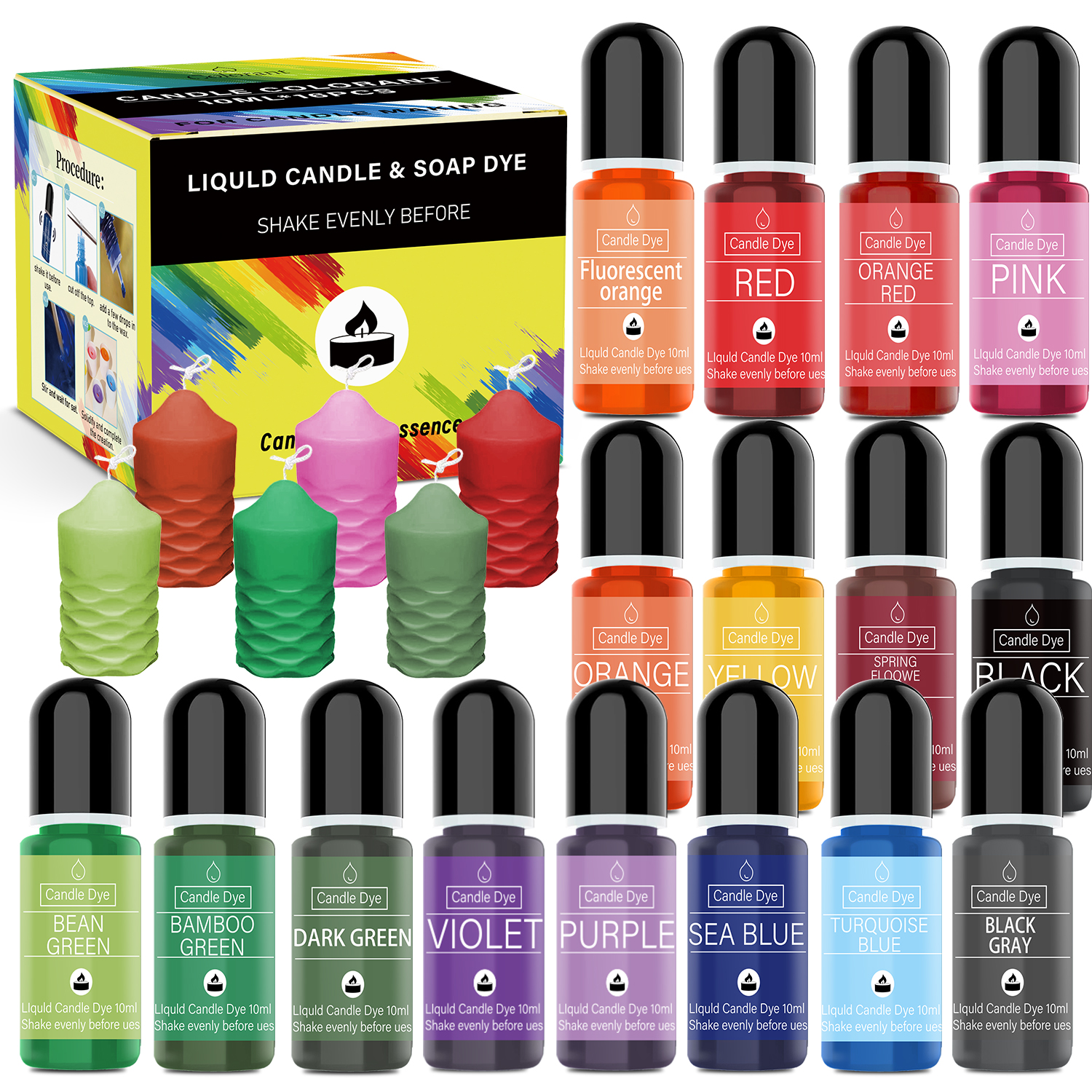 Candle Dyes Kit Liquid Coloran - Soap Making Liquid avaliação e preço